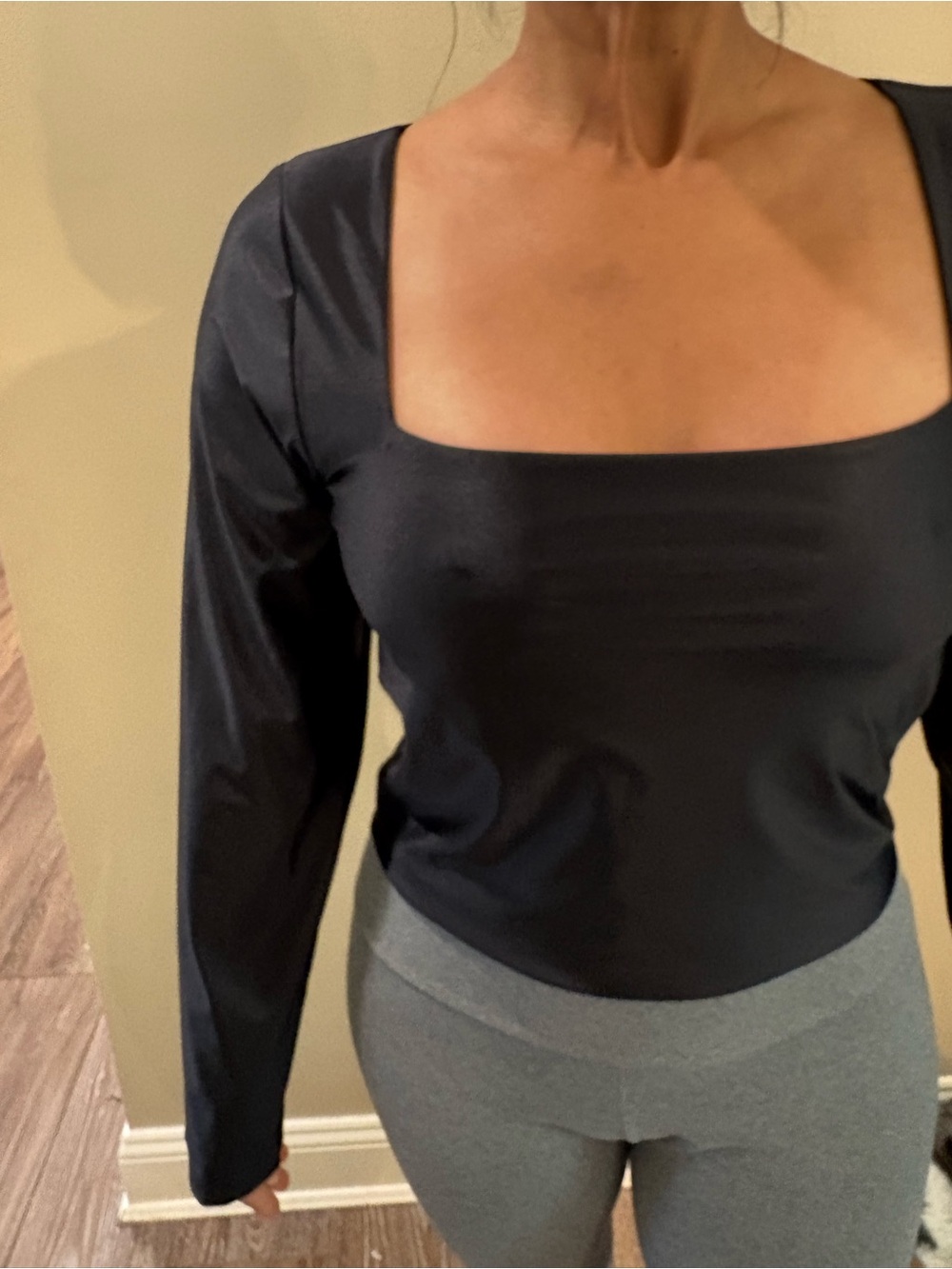 Babaton black Bodice Top with Long Sleeves